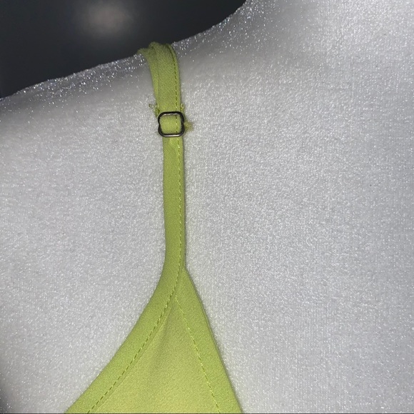 LUSH Lime green V-Neck Tank Top adjustable straps - Picture 4 of 6